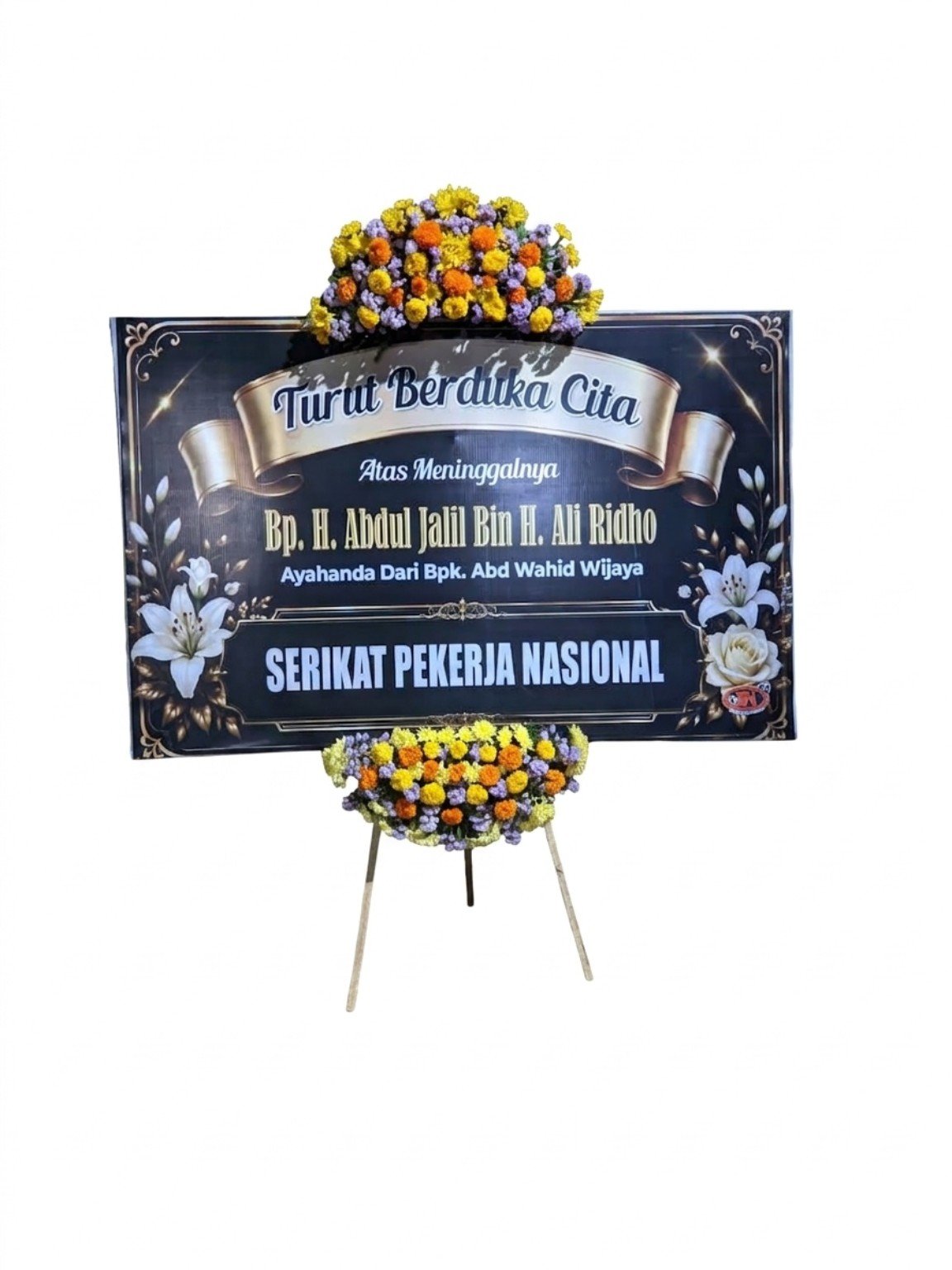Bunga papan duka cita dengan desain elegan di Probolinggo