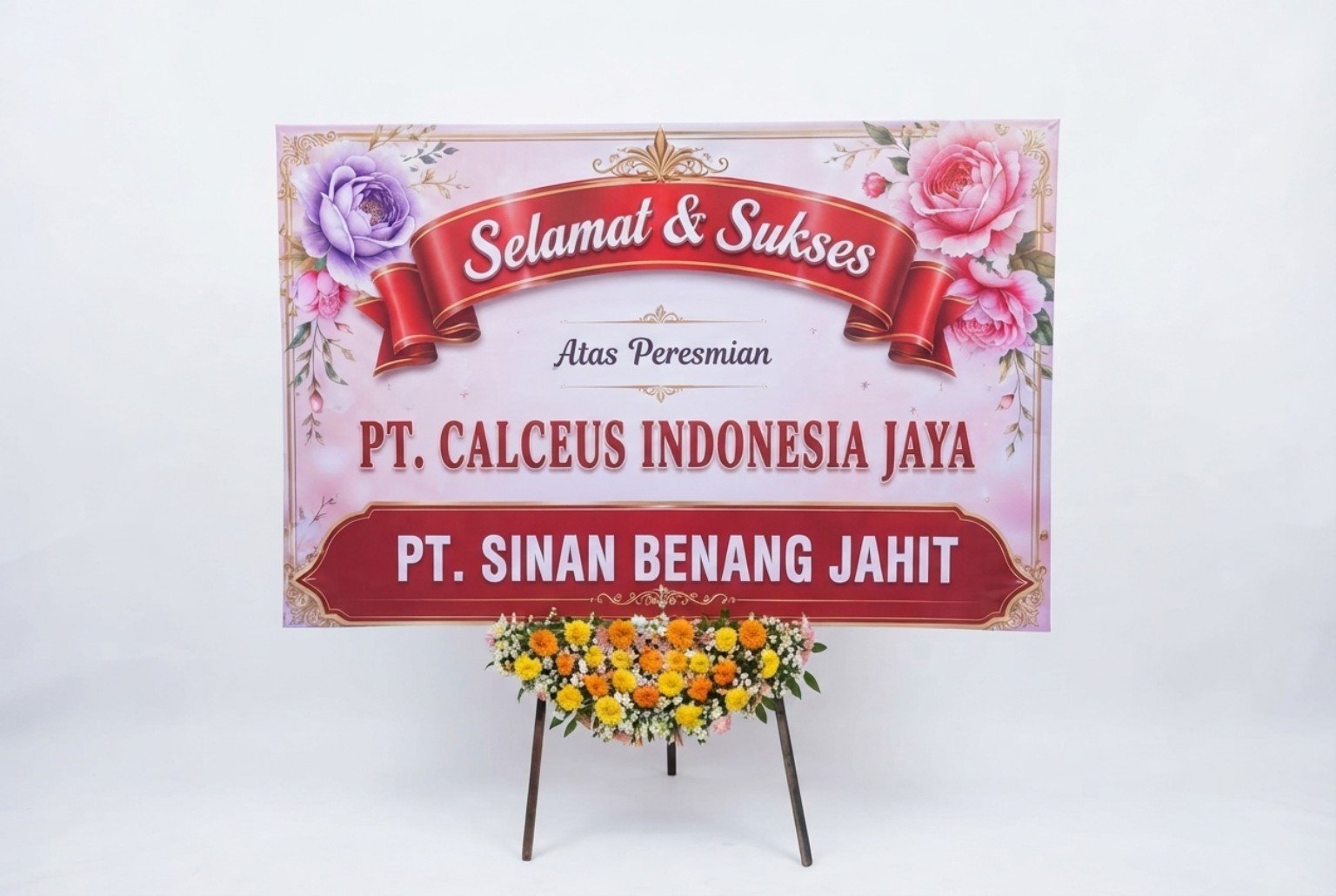 Bunga papan selamat sukses untuk peresmian di Probolinggo