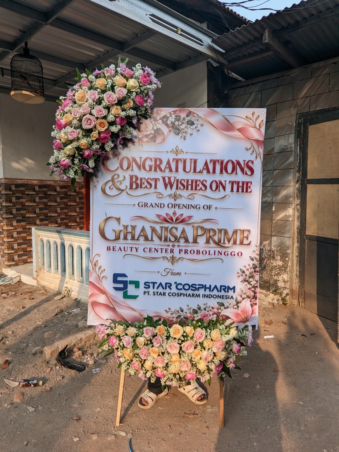 Karangan bunga grand opening untuk usaha di Probolinggo