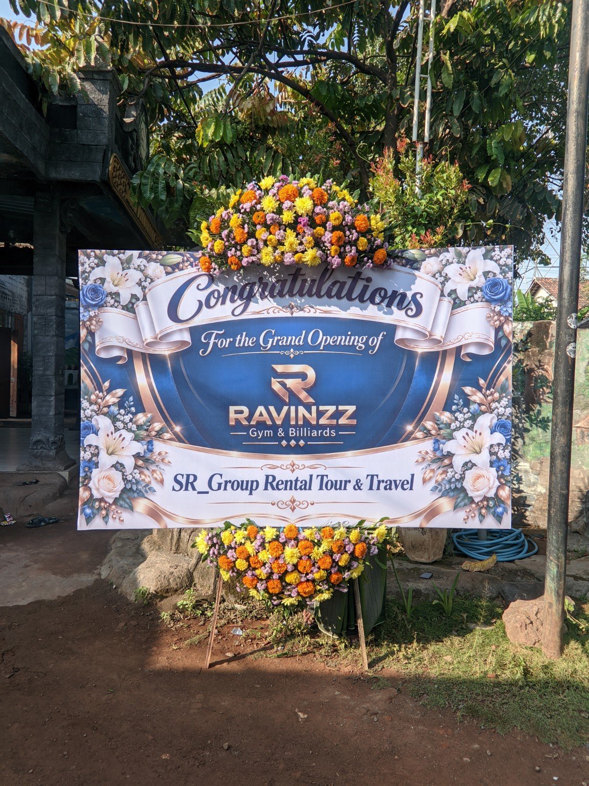 Papan ucapan opening dari toko bunga Probolinggo